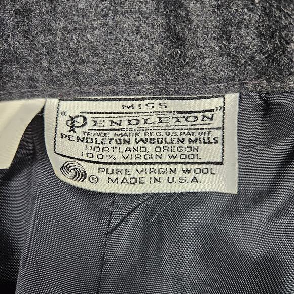 Vintage Pendleton Miss Gray Wool Dress Pants High Rise Pleated USA Womens 80s - Picture 3 of 12